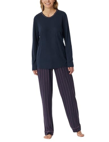 Schiesser Damen Schlafanzug Set lang Baumwolle Modal - Nightwear, Multicolor 5_181237, 38 im Sale